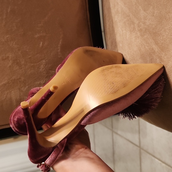 Kmeioo beautiful pumps Puff pompon Hight heel pointed toe size 7 - Picture 8 of 15